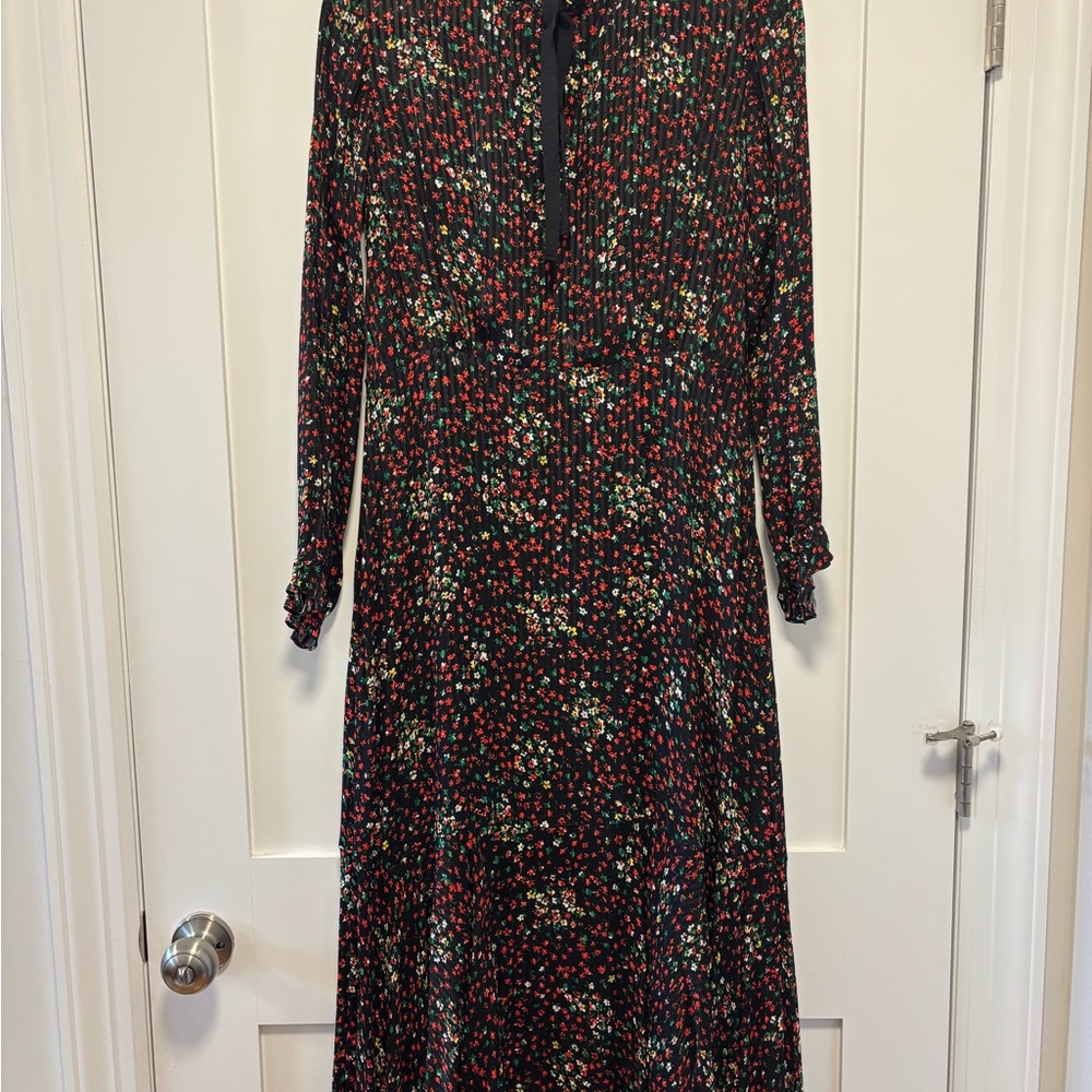 & Other Stories Black Floral Long Sleeve Dress